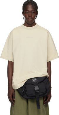 Balenciaga Taupe 'New Balenciaga Back' Medium Fit T-shirt