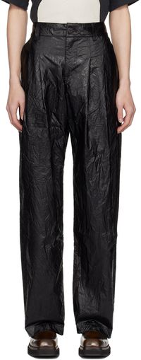 Eckhaus Latta Black Coated Trousers