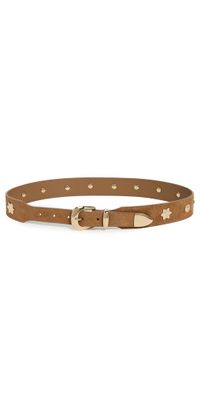 Madewell Suede Wide Clean Western Belt: Sun Stud Aged Cognac L