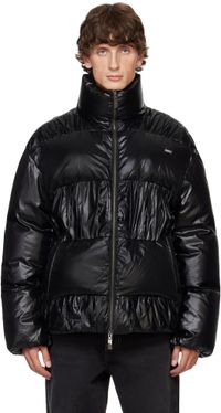 ADER error Black Gathered Down Jacket