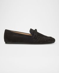 Britt Bow Suede Loafers