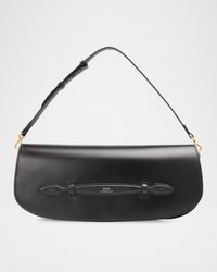 Curved Leather Clutch Bag