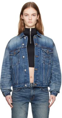 Rhude SSENSE Exclusive Blue Denim Jacket