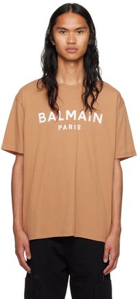 Balmain Orange Printed T-Shirt