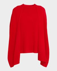 Cashmere Crewneck Cape Sweater