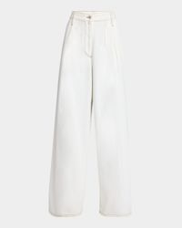 Pamplona Pleated Denim Wide-Leg Pants