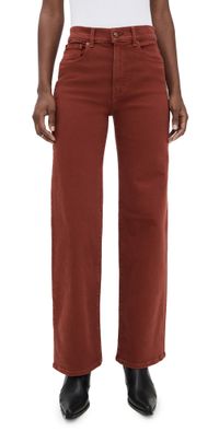 Madewell Perfect Vintage Wide Leg Jeans In Garment Dye Deep Redwood 24
