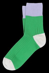 Ant45 - Chaussettes mi-hautes bicolores - Taille 36/41 - Vert