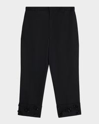 Men's Straight-Leg Trousers with Embellished Cuffs
