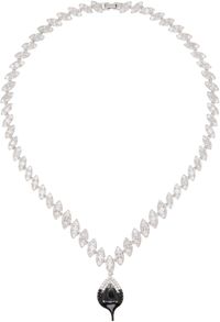 Ottolinger SSENSE Exclusive Silver & Black Diamond Dip Necklace