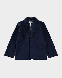 Boy's Hieronymus Cotton Velvet Suit Jacket, Size 8-12