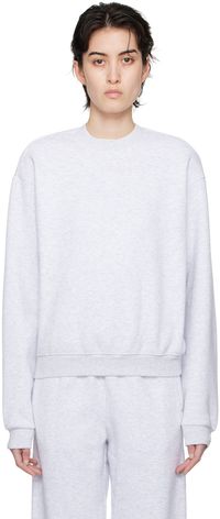 SKIMS Gray Cotton Fleece Classic Crewneck Sweatshirt