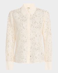 Maia Lace Button-Front Blouse