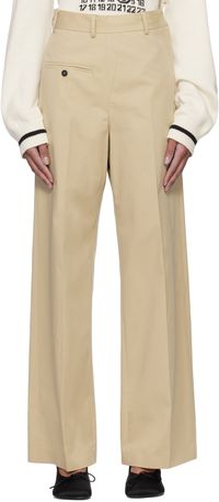 MM6 Maison Margiela Tan Tailoring Twisted Trousers