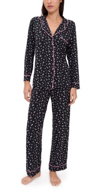 Stripe & Stare Long Pajama Set Rosebud L