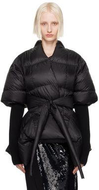 Rick Owens Blouson noir Batwing rembourré en duvet - Porterville