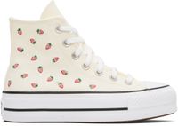 Converse Baskets Chuck Taylor All Star blanc cassé à motif de fraises brodé