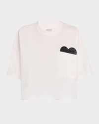 Heart Intrecciato Cropped Cotton Jersey T-Shirt