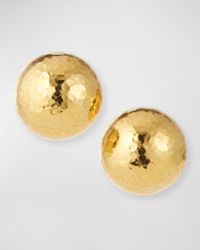 Hammered Gold Dome Clip Earrings