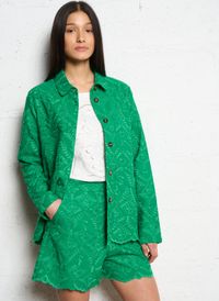 La Petite Etoile - Veste col classique droite en jacquard imprimé - Taille 3 - Vert