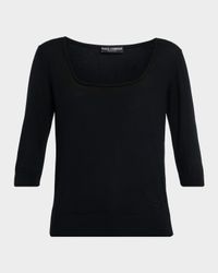 Scoop-Neck Cashmere Sweater
