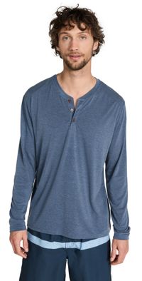 Fair Harbor The Seabreeze Henley Shirt Dark Denim S