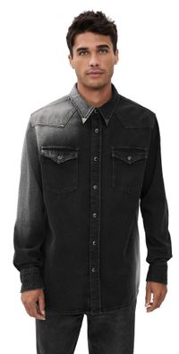 MM6 Maison Margiela Ombre Western Denim Shirt Black 50