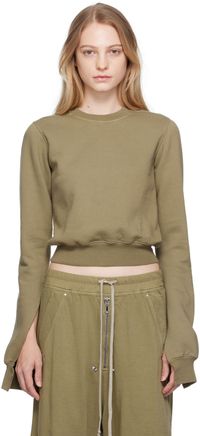 Rick Owens DRKSHDW Green Raw Edge Sweatshirt