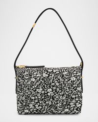 Bevel Beaded Floral Shoulder Bag