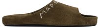 Marni Khaki Suede Fusslide Sandals