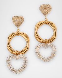 Crystal Heart Drop Earrings