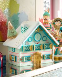 16" Rainbow Chalet Christmas Decoration