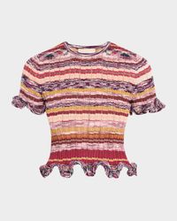 Miya Short-Sleeve Knit Ruffle Top