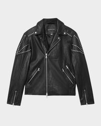 Men's Daniel Studded Leather Biker Jacket