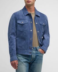 Men's Brushed Suede Western Blouson Jacket