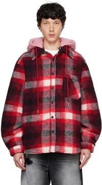 COÛT DE LA LIBERTÉ Red Tommy Plaid Fleece Oversized Jacket