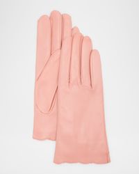Scalloped Nappa Leather Gloves