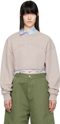 Acne Studios Gray Cropped Logo Sweatshirt