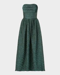 Lilla Strapless Metallic Jacquard Maxi Dress