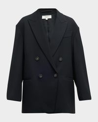 Double-Breasted Crepe Boyfriend Blazer