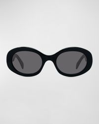 Triomphe Logo Oval Acetate Sunglasses