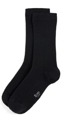 Stems Cashmere Crew Socks Black One Size