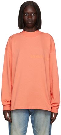 Fear of God ESSENTIALS Pink Cotton Long Sleeve T-Shirt