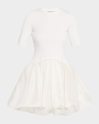 Kenny Mixed Media Bubble Mini Dress