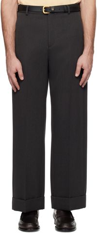 Valentino Gray Wool Gabardine Trousers