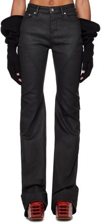 Rick Owens DRKSHDW Jean semi-évasé noir à panneaux asymétriques - Porterville