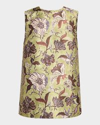 Citron Sleeveless Floral-Print Boxy Top