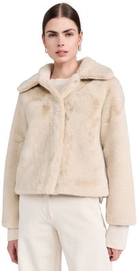 Apparis Elis Faux Fur Short Coat Latte S