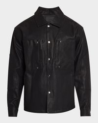 Men's Fisher Faux-Leather Button-Down Shirt