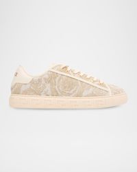 Men's La Greca Baroque Canvas Low-Top Sneakers